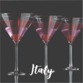 Rode cocktails in martinglas met kersen sticker (Voorkant)