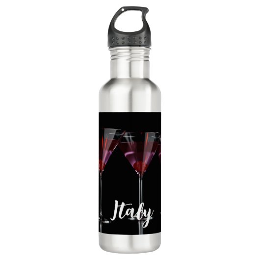 Rode cocktails in martinglas met kersen waterfles  (Voorkant)