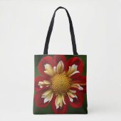 Rode Collarette Dahlia Bloem Tote Bag (Voorkant)