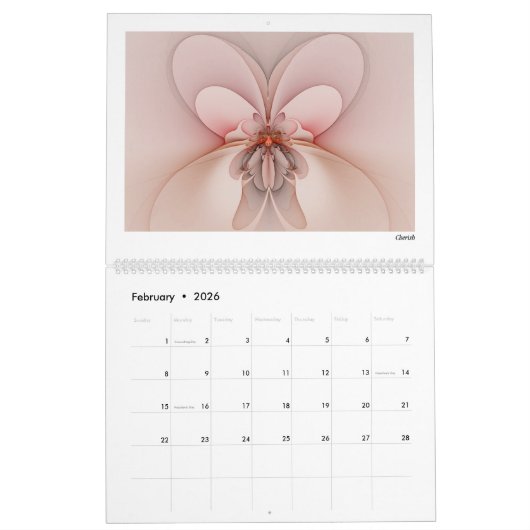 Rode Collectie Abstracte fractals 2026 Kalender (Feb 2026)