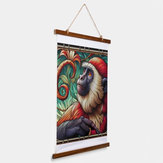 RODE COLOBUS APENTAPIJT HANGEND WANDKLEED (Gebogen)