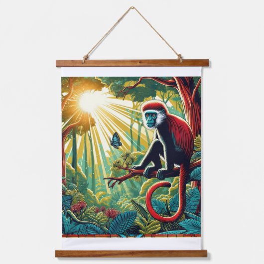 RODE COLOBUS APENTAPIJT HANGEND WANDKLEED (Voorkant)