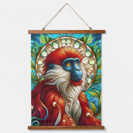 RODE COLOBUS APENWANDTAPIJT HANGEND WANDKLEED