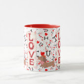 Rode Combo Mok Valentijnsliefde Hondendesign (Midden)
