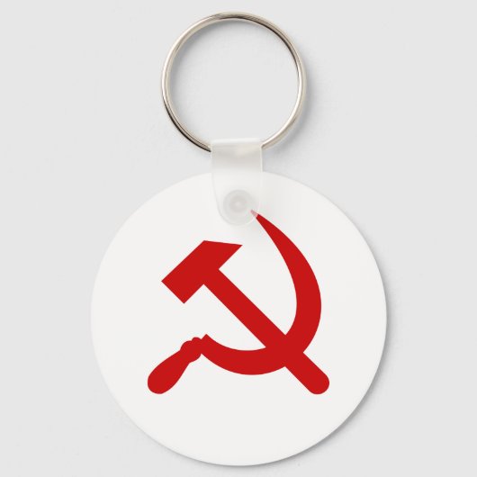 Rode communistische hamer en sikkel sleutelhanger (Voorkant)
