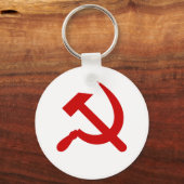 Rode communistische hamer en sikkel sleutelhanger (Voorkant)