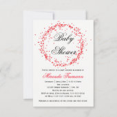 Rode Confetti - 3x5 Baby Shower Uitnodiging (Voorkant)