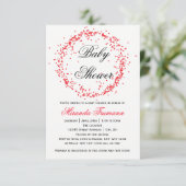 Rode Confetti - 3x5 Baby Shower Uitnodiging (Staand voorkant)