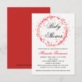 Rode Confetti - 3x5 Baby Shower Uitnodiging