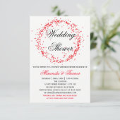 Rode Confetti-3X5Couple's Uitnodiging voor huwelij (Staand voorkant)