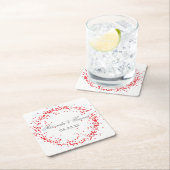 Rode confetti - aangepaste coasters kartonnen onderzetters (Insitu)