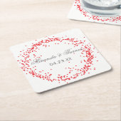 Rode confetti - aangepaste coasters kartonnen onderzetters (Schuin)
