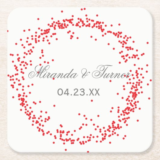 Rode confetti - aangepaste coasters kartonnen onderzetters (Voorkant)