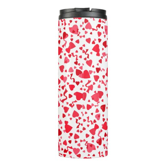 Rode Confetti harten gepersonaliseerd Thermosbeker (Achterkant)