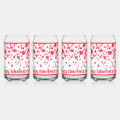 Rode Confetti harten gepersonaliseerde Valentijn Blikvorm Glas (Achterkant)