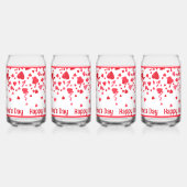 Rode Confetti harten gepersonaliseerde Valentijn Blikvorm Glas (Links)