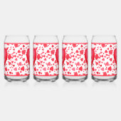 Rode Confetti harten gepersonaliseerde Valentijn Blikvorm Glas (Links)