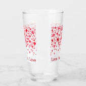 Rode Confetti Harten Liefde Valentijnsdag Glas (Links)