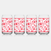 Rode Confetti harten patroon Blikvorm Glas (Links)