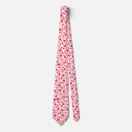 Rode Confetti harten patroon Stropdas