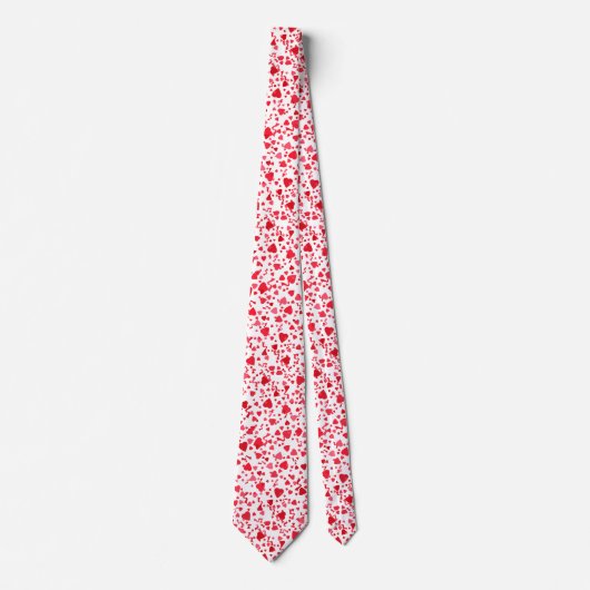 Rode Confetti harten patroon Stropdas (Voorkant)