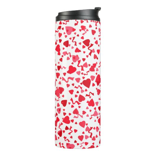 Rode Confetti harten Thermosbeker (Gedraaid links)