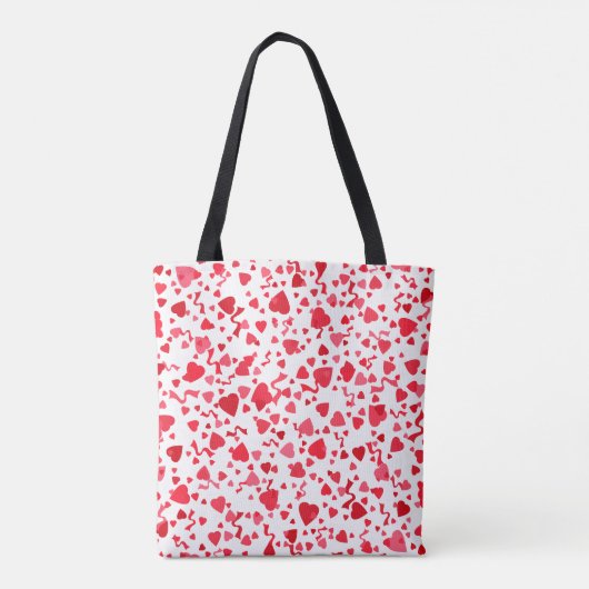Rode Confetti harten Tote Bag (Achterkant)