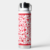 Rode Confetti harten Waterfles (Achterkant)