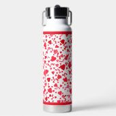 Rode Confetti harten Waterfles (Voorkant)