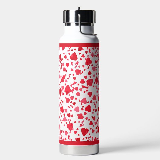 Rode Confetti harten Waterfles (Links)