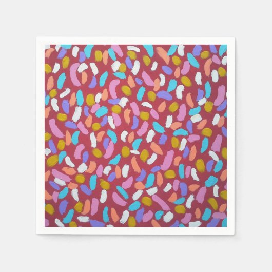 Rode Confetti Papieren servetten (Voorkant)