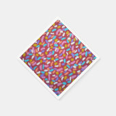 Rode Confetti Papieren servetten (Hoek)