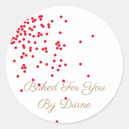 Rode Confetti vakantie-labels Ronde Sticker (Voorkant)