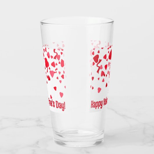 Rode Confetti Valentijn harten gepersonaliseerd Glas (Rechts)