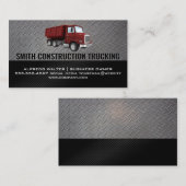 Rode constructie dump vrachtwagen visitekaartje (Voorkant / Achterkant)