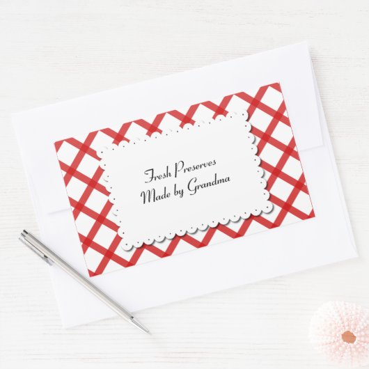 Rode controles Witte Doilie Custom Sticker (Envelop)