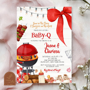 Rode Coquette Achtertuin Barbecue Verjaardagsuitno Kaart