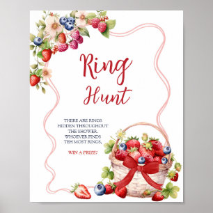 Rode Coquette Bes In Love Ring Hunt Game Bord Poster