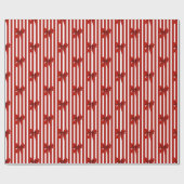 Rode Coquette Bogen & Strepen Cadeaupapier (Vlak)