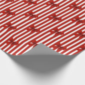 Rode Coquette Bogen & Strepen Cadeaupapier (Hoek)