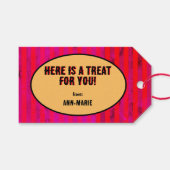 Rode Coquette boog Halloween Cadeaulabel (Voorkant (Horizontaal))