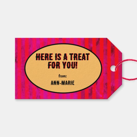 Rode Coquette boog Halloween Cadeaulabel (Voorkant (Horizontaal))