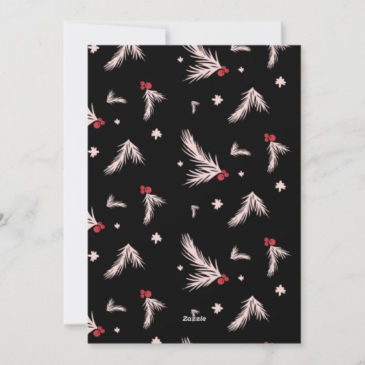 Rode Coquette Bow Bloemen Kerst Nieuwjaar Foto Feestdagenkaart (Achterkant)