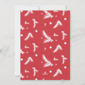 Rode Coquette Bow Bloemen Kerst Nieuwjaar Foto Feestdagenkaart (Achterkant)