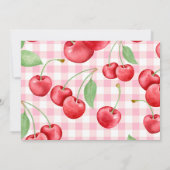 Rode Coquette Bow Cherry op Top Baby shower Foto Kaart (Achterkant)