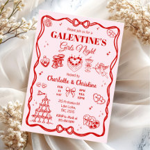 Rode Coquette Galentine's Meisjes Nacht Feest