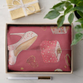 Rode Coquette Kerst Glam Patroon Tissuepapier (Geschenk)