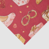 Rode Coquette Kerst Glam Patroon Tissuepapier (Detail)