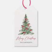Rode Coquette Kerstboom Feest Cadeaulabel (Voorkant)
