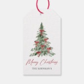Rode Coquette Kerstboom Feest Cadeaulabel (Achterkant)